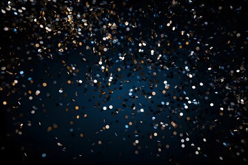 Sparkling Confetti Shower on Silvester Midnight, Midnight Sky, Celebration, Festive, Event