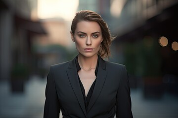 Obraz premium portrait of professional business woman, successful female leader, suit