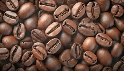 Fototapeta premium Roasted Coffee Beans, Macro Shot, close-up. 