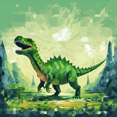 Dinosaurs Pixel background. The concept of games background.