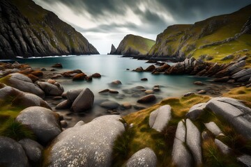 glenlough bay between port and ardara in county donegal is irelands most remote bay - obrazy, fototapety, plakaty
