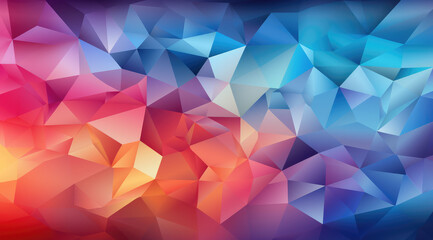 Fototapeta premium A vivid mosaic of geometric triangles forming a colourful, abstract gradient.