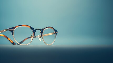  a pair of glasses sitting on top of a table next to a cup of coffee on top of a table. - obrazy, fototapety, plakaty
