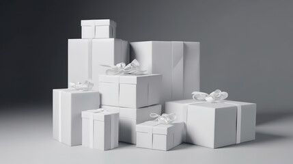 Christmas gift box cartoon 3d rendering isolated. Generative Ai
