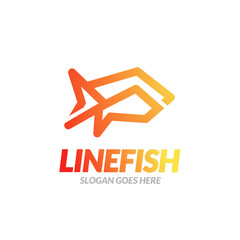 Modern creative Linear Fish Logo design