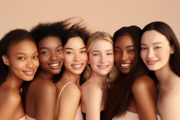 Obraz premium Happy women of diverse ethnicities