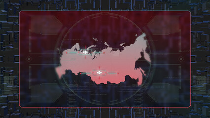Russia GPS Digital HUD UI Map