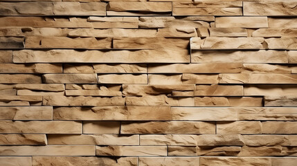 Texture of creme old grunge brick wall. Generative Ai