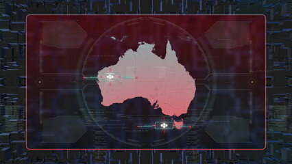 Australia GPS Digital HUD UI Map