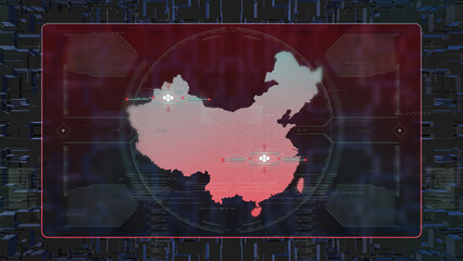 China GPS Digital HUD UI Map