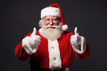 Fototapeta na wymiar Santa smiling showing thumbs up