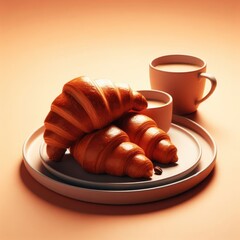 croissant on a plate food background