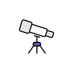 Telescope icon design with white background stock illustration