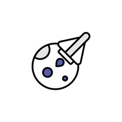 Space Craft icon design with white background stock illustration