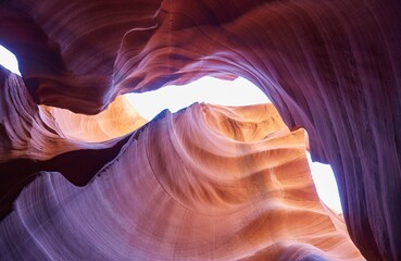 The incredible Lower Antelope Canyon, a popular slot canyon in Page, Arizona