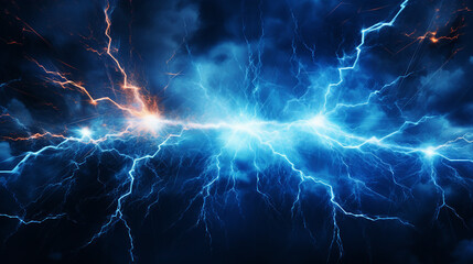 Abstract Electric Discharge Sparks in a Futuristic Background