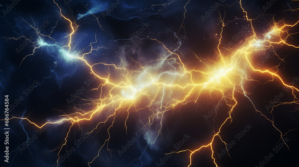 Poster Dynamic Energy Patterns Created by Electric Sparks Background