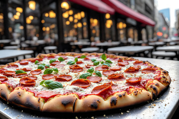 pizza with salami
