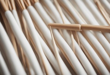 Wooden knitting needles on white background as frame