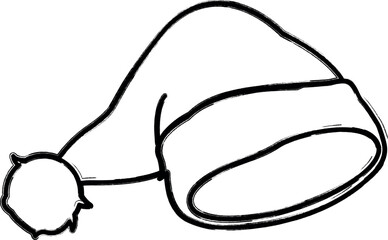 Christmas doodle hat for holiday decoration and design.