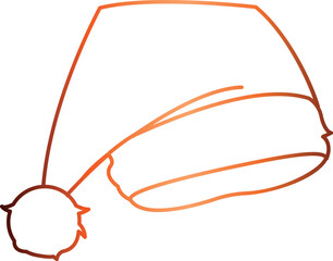 Gradient Christmas hat for holiday decoration and design.