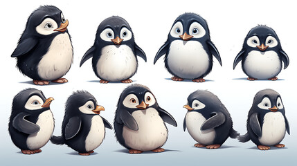 Naklejka premium Dibujo infantil de un pinguino