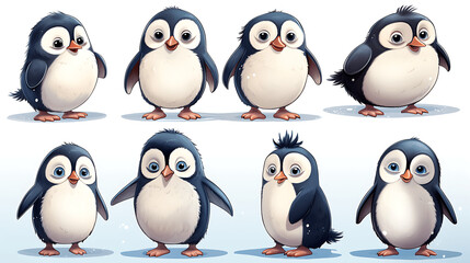 Obraz premium Dibujo infantil de un pinguino