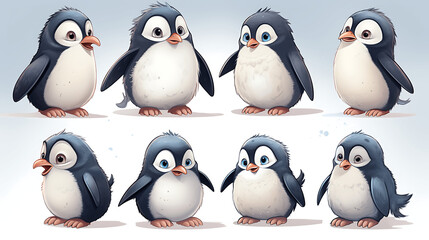 Obraz premium Dibujo infantil de un pinguino