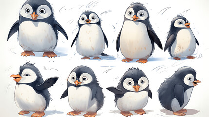 Dibujo infantil de un pinguino