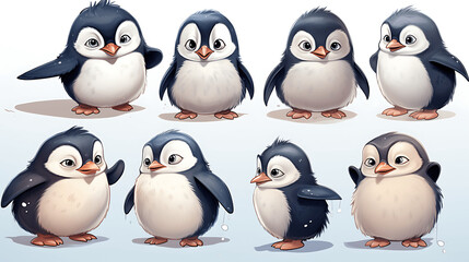 Obraz premium Dibujo infantil de un pinguino