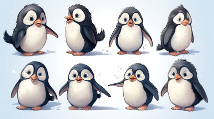 Dibujo infantil de un pinguino - obrazy, fototapety, plakaty