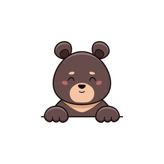 Cute relax himalayan bear in cartoon style. Vector flat illustration