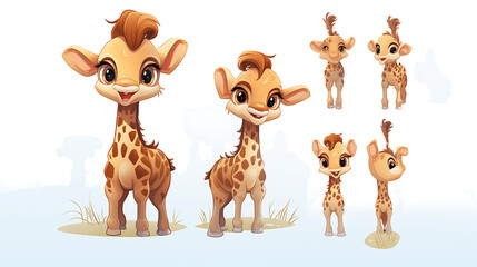 Dibujo infantil de un bebé jirafa