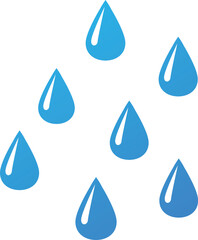 Rain droplets simple vector illustration, water drops icons on white background