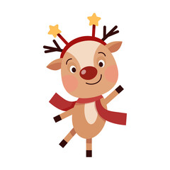Merry Christmas deer in a scarf