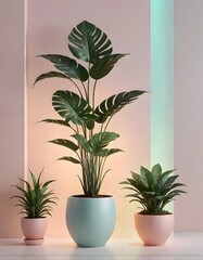 Plants in Vibrant Pots