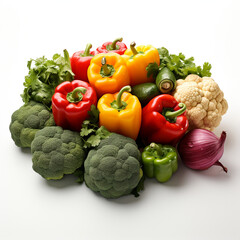 vegetables on white background created with Generative Ai