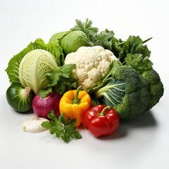 vegetables on white background created with Generative Ai