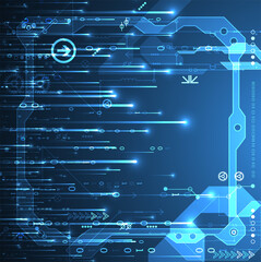 Abstract data gradient color background. Hand drawn digital technology concept. Vector