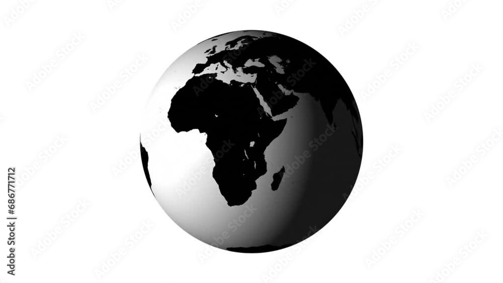 Poster animation of computer language and rotating globe against white background