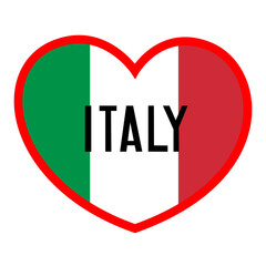 Heart sign with the Italian flag I love Italy	concept icon PNG file
