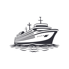 Obraz premium Cruise ship icon modern 3d outline vector
