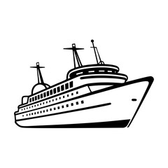 Obraz premium Cruise ship icon modern 3d outline vector