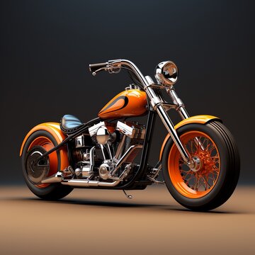 a motorcycle with orange and black wheels