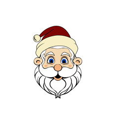 Vector illustration of cartoon santa claus isolated on white background