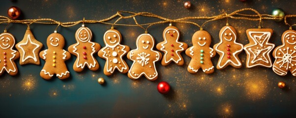 Amazing smiling gingerbread man christmas decoration. Mery Christmas wallpaper