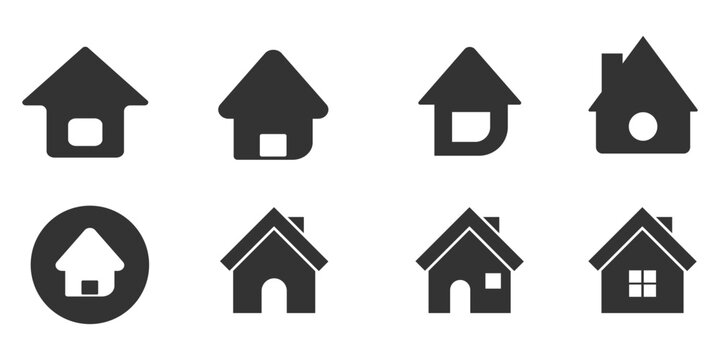 home button icon set, simple design for graphics and logos, vector eps 10.