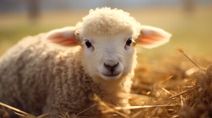 Obraz premium a close up of a sheep laying on the ground next to a sheep laying on the ground next to a sheep laying on the ground.