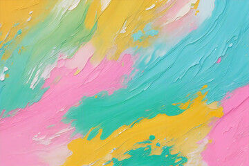 Fototapeta na wymiar Abstract background - A liquid paint style blends yellow, pink, and green tones, forming an abstract masterpiece of vivid expression.
