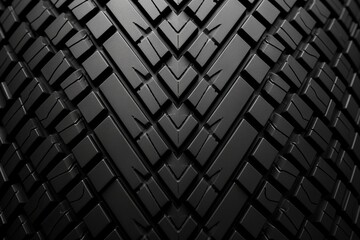 Bicycle Tire Tread on Black Background